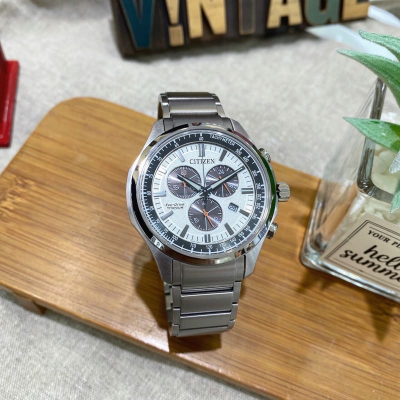 Citizen AT2530-85A นาฬิกาผู้ชาย Eco-Drive Titanium Chronograph Sport Men's Watch