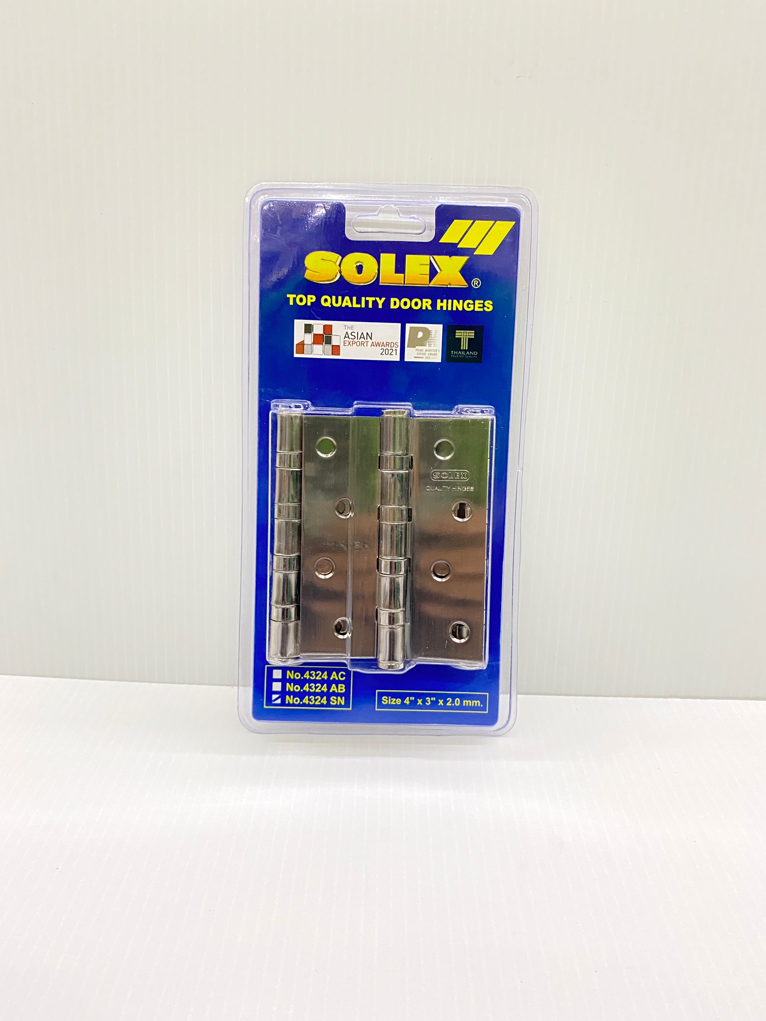 SOLEX บานพับประตู สแตนเลส No. 4324 SN (แพ็ค 3 ชิ้น)