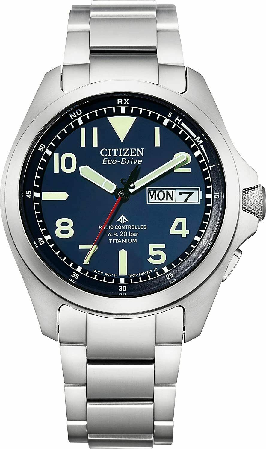Citizen AT6080-53L นาฬิกาผู้ชาย Eco-Drive Promaster Land Radio Controlled Titanium Men's Watch Men's Watch