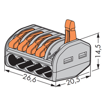 PCT-215 Universal compact wire wiring connector conductor terminal block