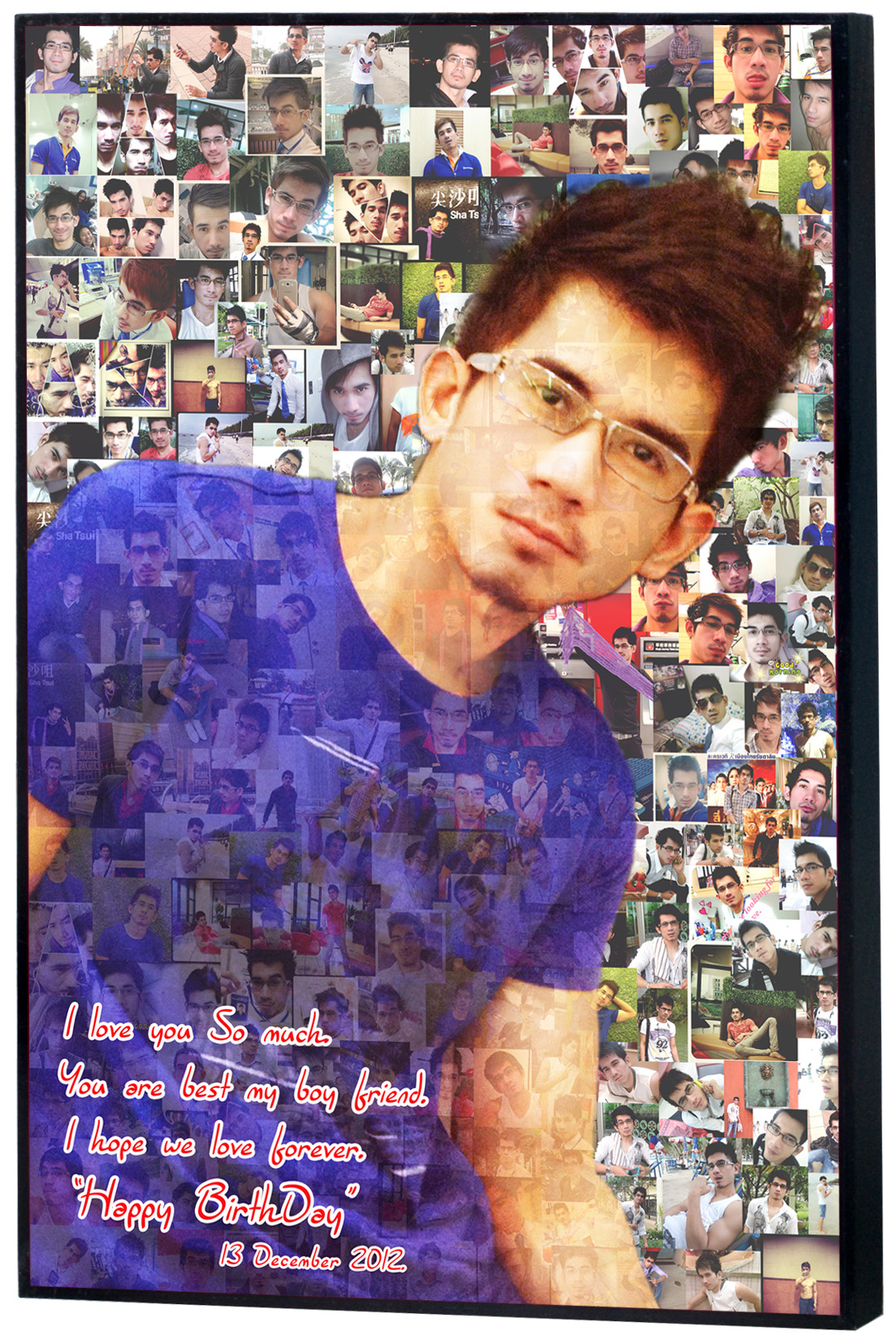 Mosaic Photo ขนาด16x20 นิ้ว กรอบลอยด้าน