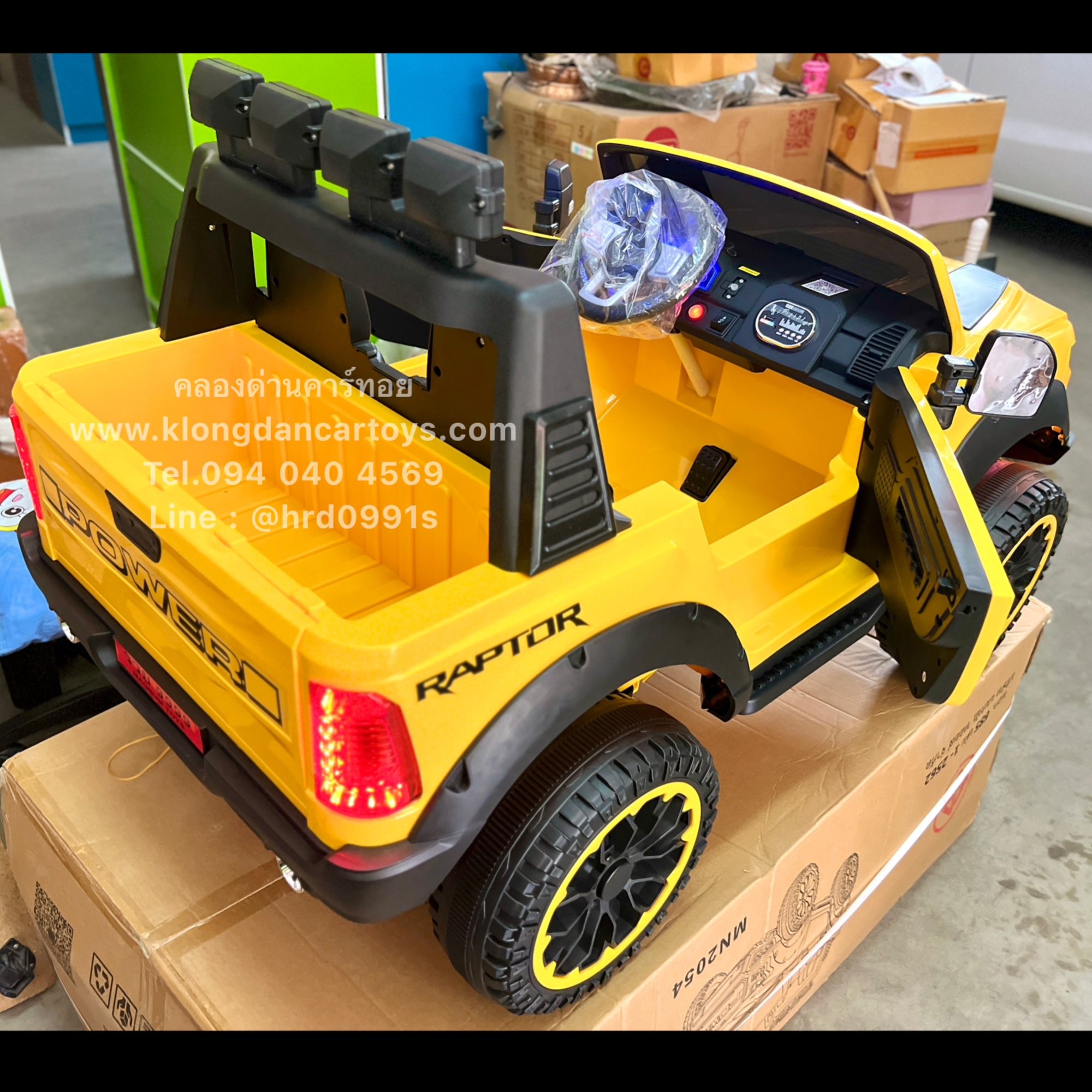 รถกะบะเด็กแบตเตอรี่Raptor4×4*คันใหญ่* (ออกตัวสมูท, 4มอเตอร์แบต12v7a, มีโช้คหน้าหลัง, โยกได้, บูลทูธกับมือถือ เล่นusb aux, รีโมทบูลทูธ) กะบะท้ายช่องใหญ่ ถอดชาร์จภายนอกได้