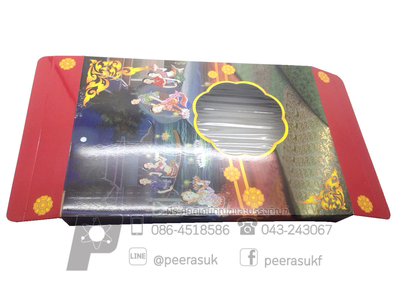 กล่องผ้าไหมลายไทย @ แพคละ 10 ใบ