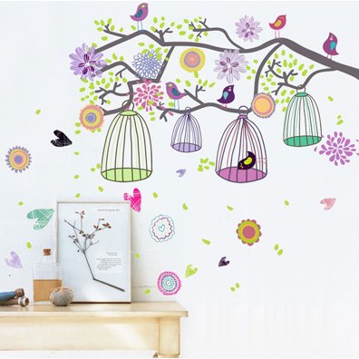 สติ๊กเกอร์ตกแต่งผนัง ขนาด 60x90 ซม. เนื้อ PVC มีกาวในตัว ไม่ทำลายผนัง เซต 1/3