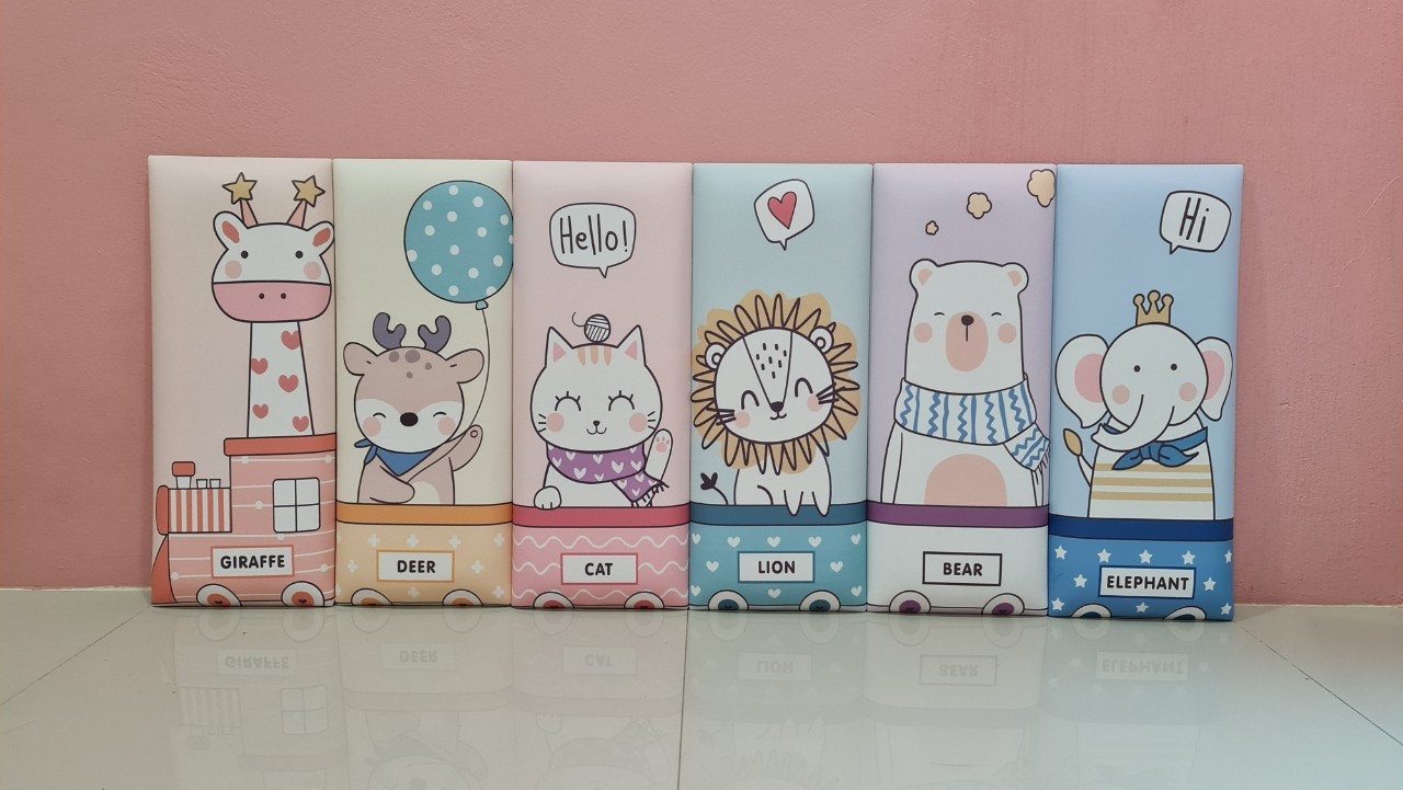 (เซตละ 6 แผ่น)บุผนังกันกระแทก ลายการ์ตูนน่ารักๆ ขนาดแผ่นละ 20x50 ซม.หนา 3.3 ซม. ชุดที่ 3/3