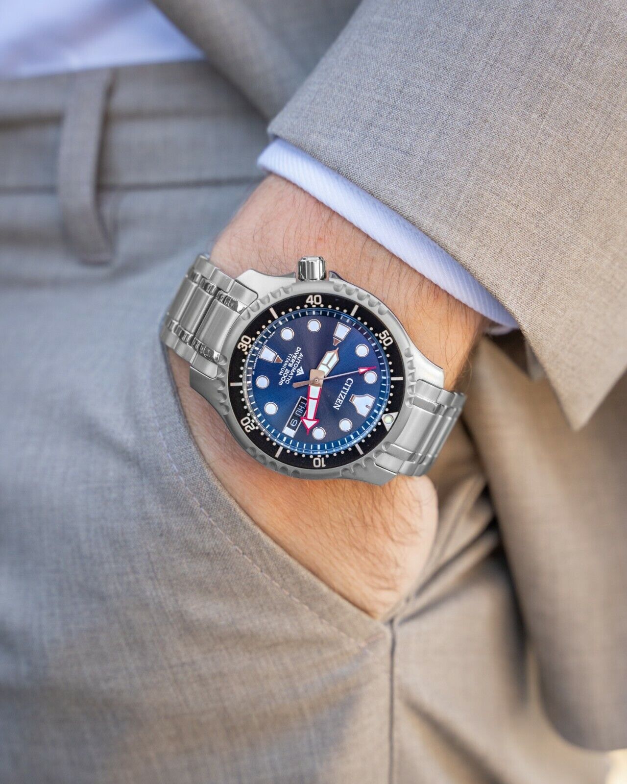 Citizen NY0100-50M นาฬิกาผู้ชาย Promaster Automatic Diver Super Titanium Men's Watch