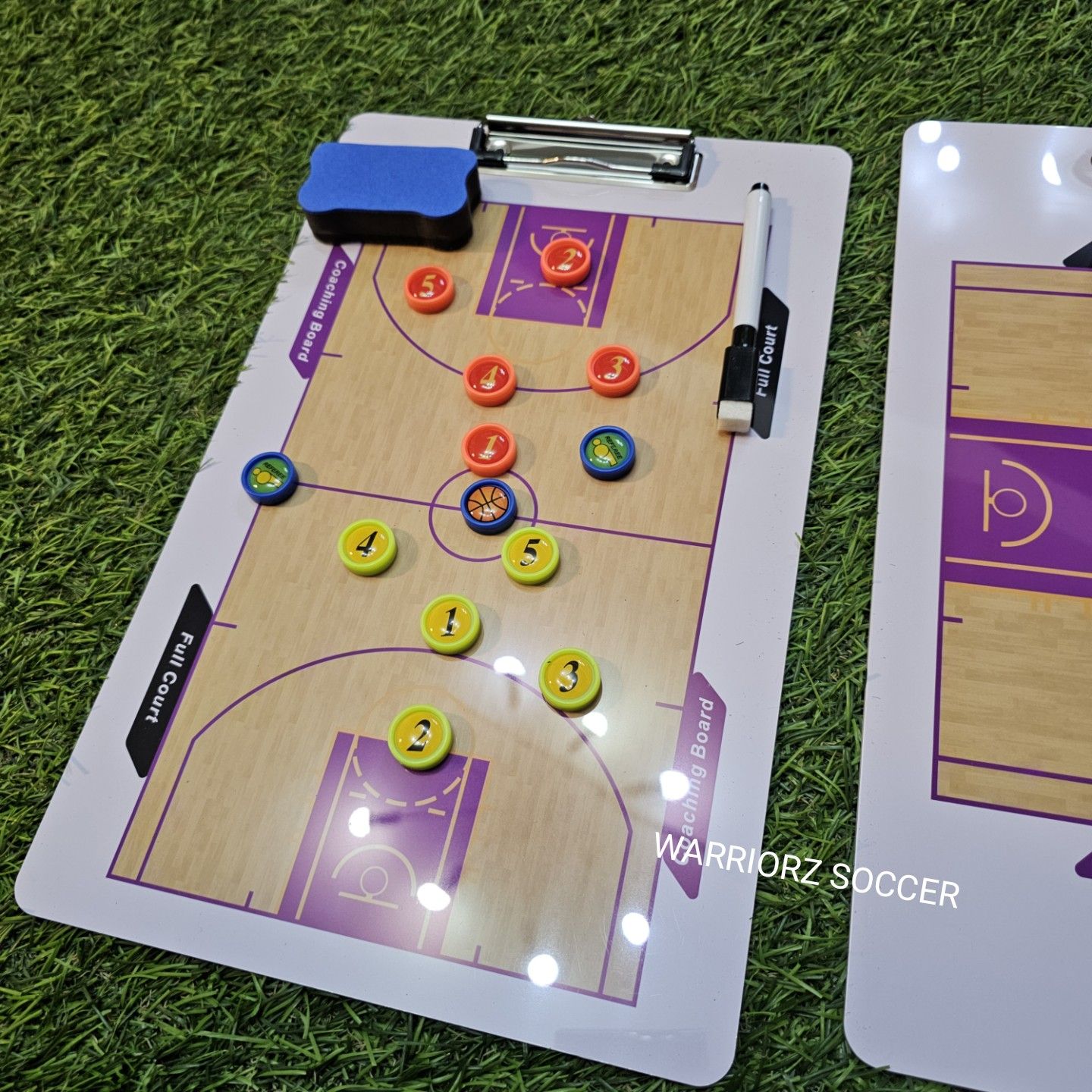 Coach board กระดานวางแผนบาสเก็ตบอล (แม่เหล็ก) อะคริลิค 2หน้า