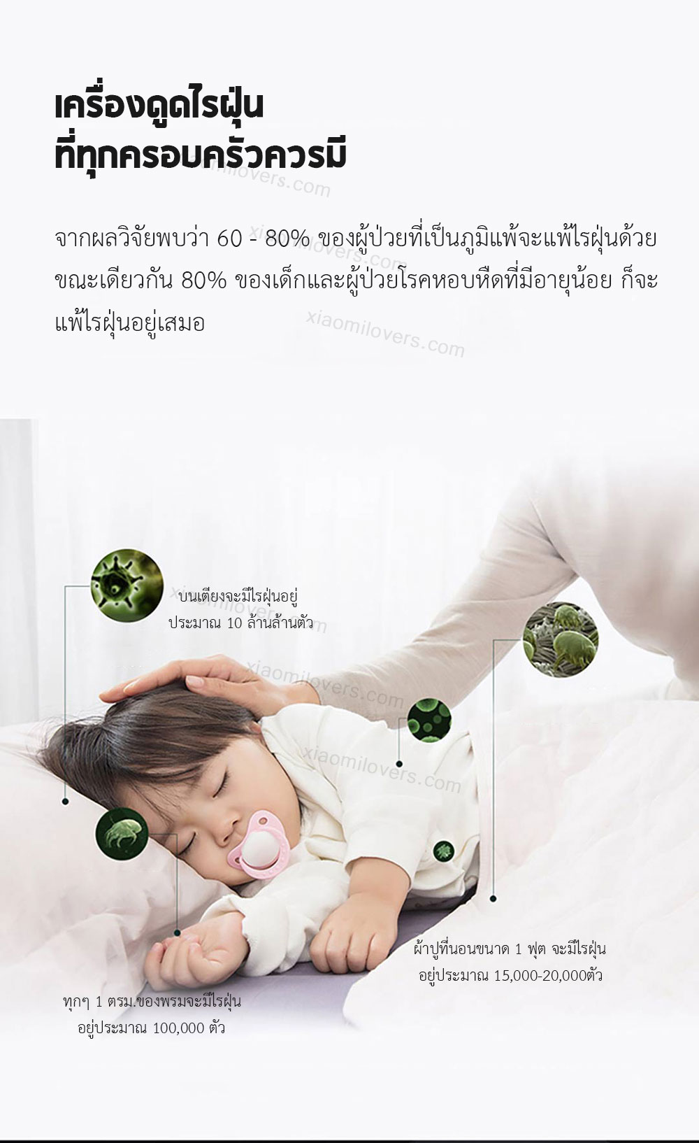 Xiaomi Wireless Mites Vacuum Cleaner - เครื่องดูดไรฝุ่นไร้สายเสี่ยวหมี่