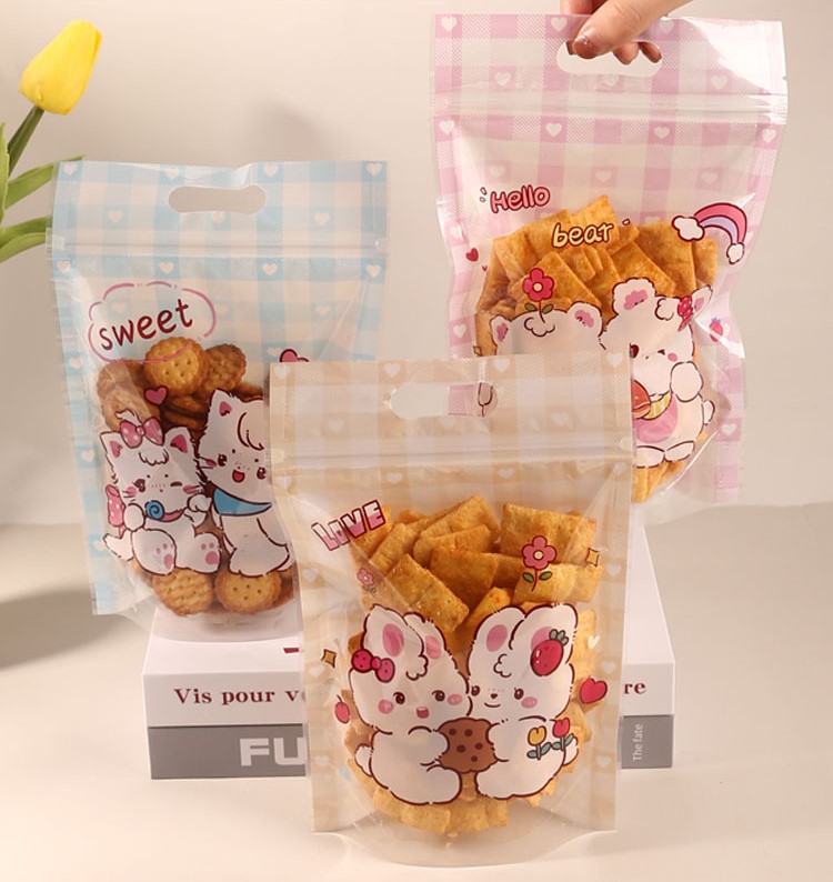 ถุงซิป ลายการ์ตูนน่ารัก ขนาด 15.2x22.5 ซม. จำนวน 47-50 ชิ้น/แพ็ค (ชุดที่ 3/3)
