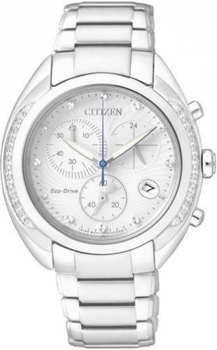 Citizen FB1381-54A นาฬิกาข้อมือผู้หญิง Eco-Drive Diamonds Chronograph Sapphire Japan Women's Watch