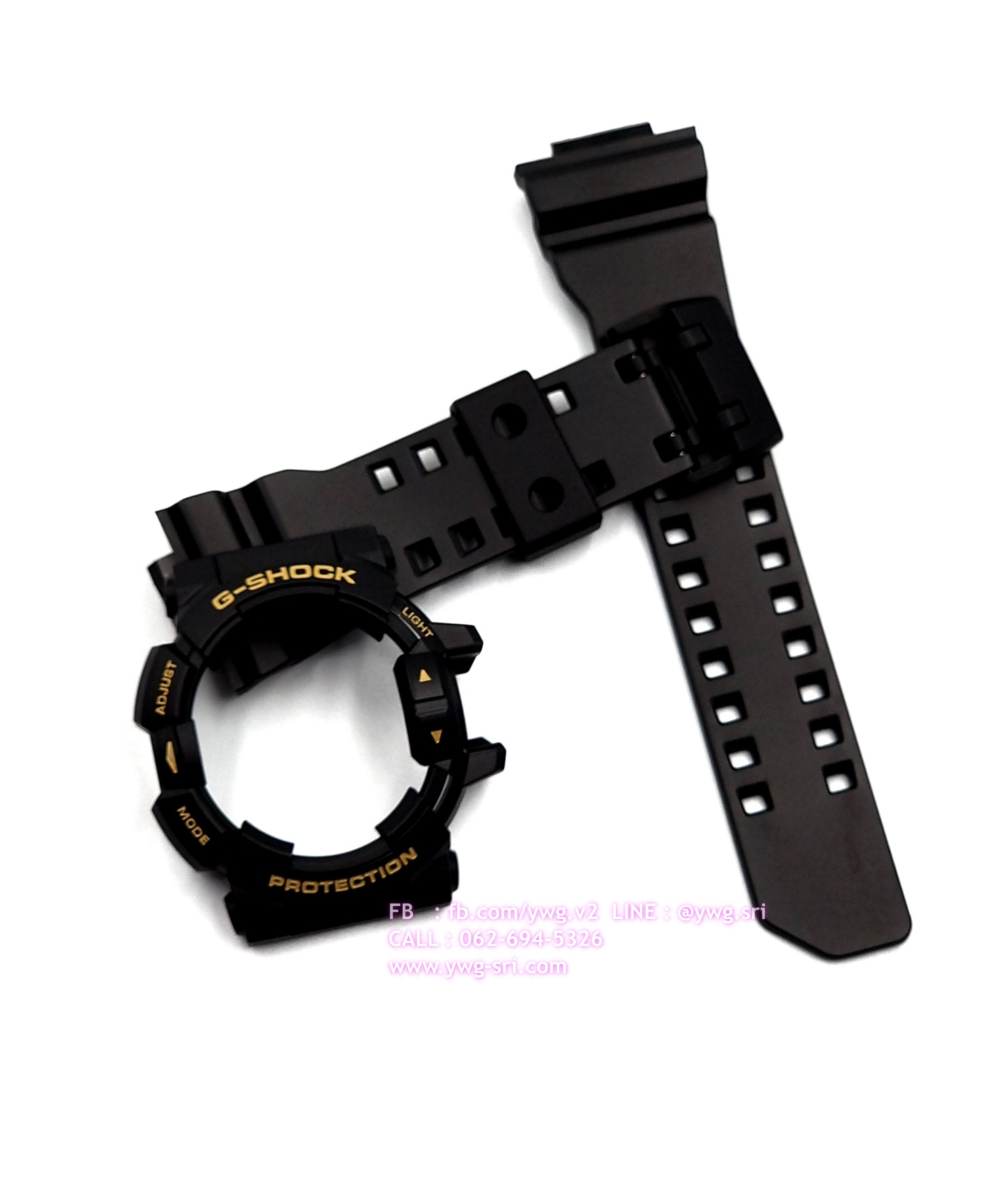 กรอบสาย G-SHOCK แท้✅ สีดำกึ่งเงาฟอนต์ทอง ใส่ได้กับรุ่น GA-400 ,GBA-400