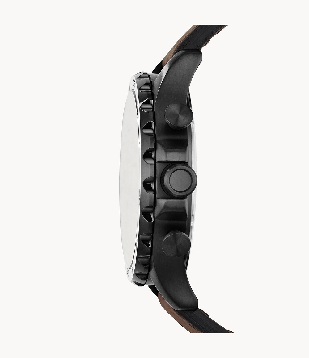 Fossil JR1487 นาฬิกาผู้ชาย Nate Chronograph Brown Leather Men's Watch