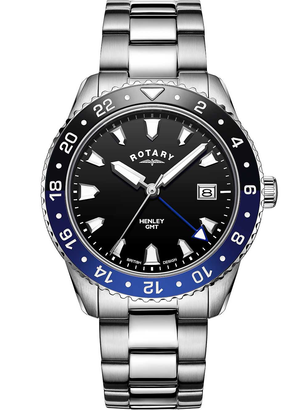 Rotary GB05108.63 นาฬิกาผู้ชาย Henley GMT Quartz Men's Watch