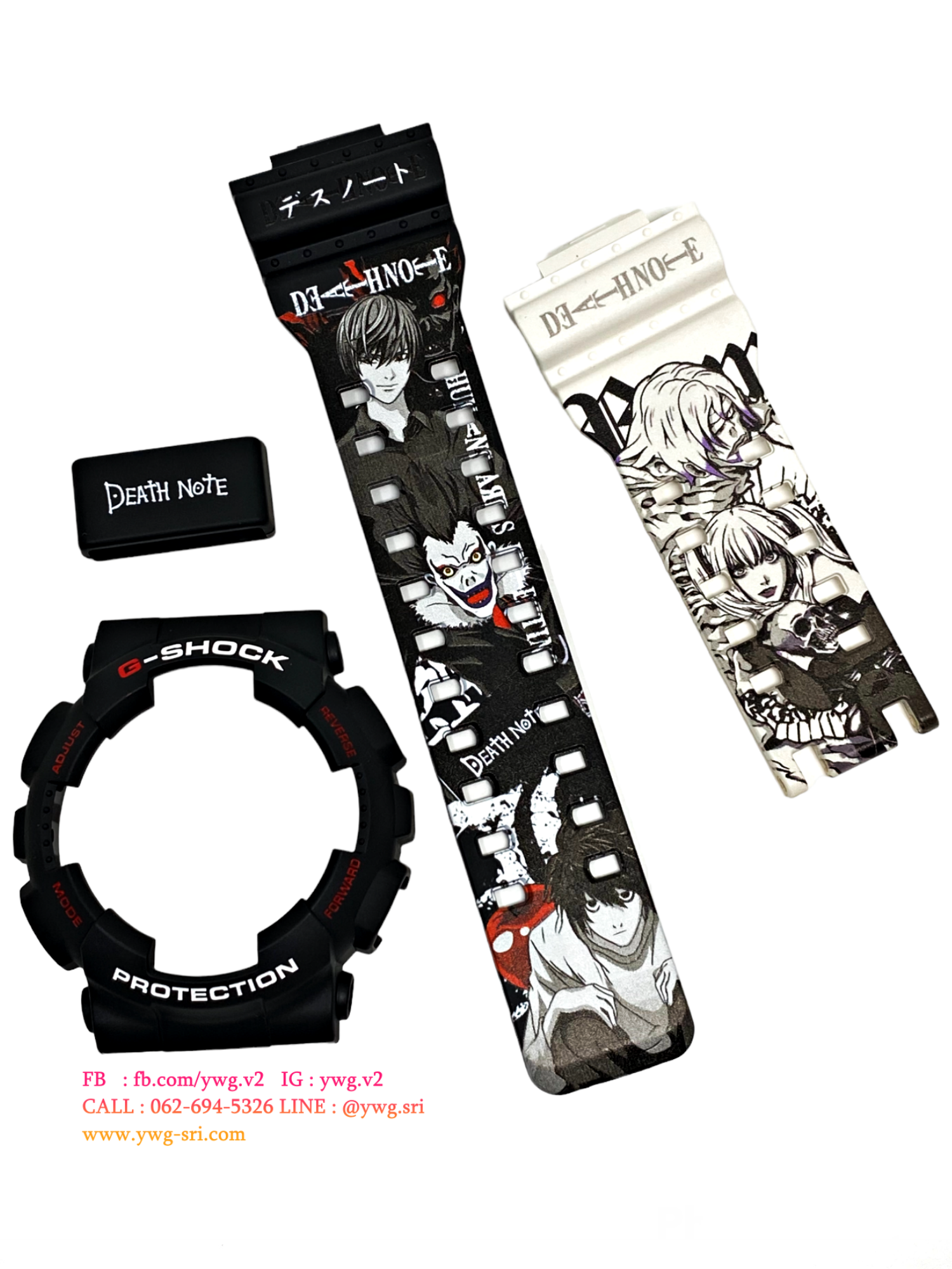 กรอบสาย G-SHOCK แท้✅ สีดำสลับขาวด้าน สกรีนลาย Death Note ใส่กับรุ่น GA-100 ,GA-110 ,GA-120 ,GA-140 ,GAX-100 ,GD-100 ,GD-120