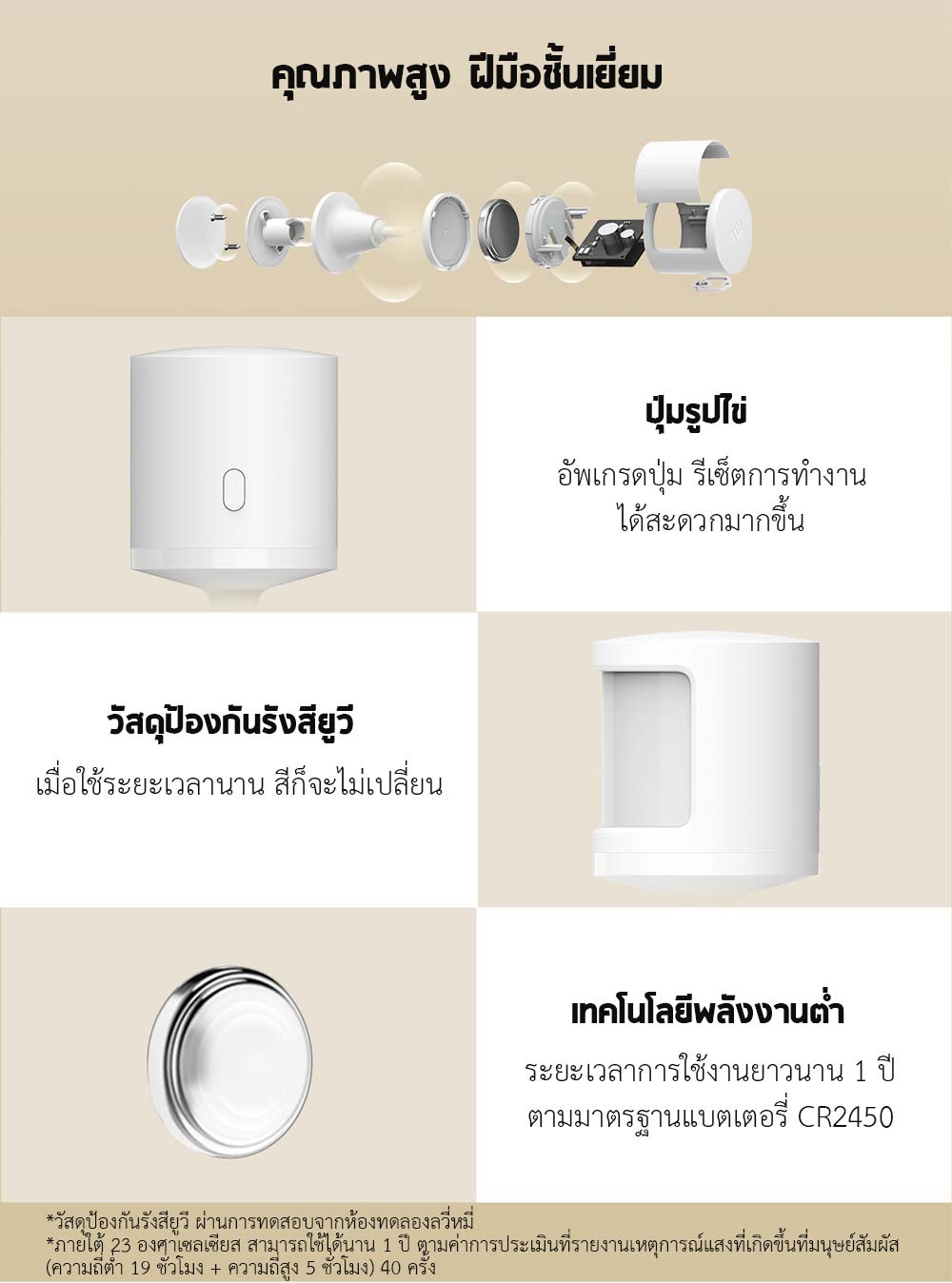 Xiaomi Motion Sensor 2S - ที่ตรวจจับการเคลื่อนไหวรุ่น 2S (BLE) (CN)
