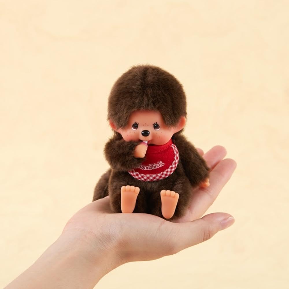 [PRE-ORDER] ตุ๊กตา ม่อนชิชิ ออริจินอล ชาย Size SS Monchhichi Premium Standard Brown Boys นำเข้าจากญี่ปุ่น モンチッチ プレミアムスタンダード SS ブラウン 男の子 座り