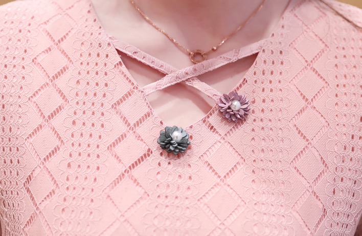 ชุดคลุมท้องเกาหลี ผ้าฉลุลายสวยมาก ประดับลูกไม้ ซับในทั้งชุด M,L,XL,XXL