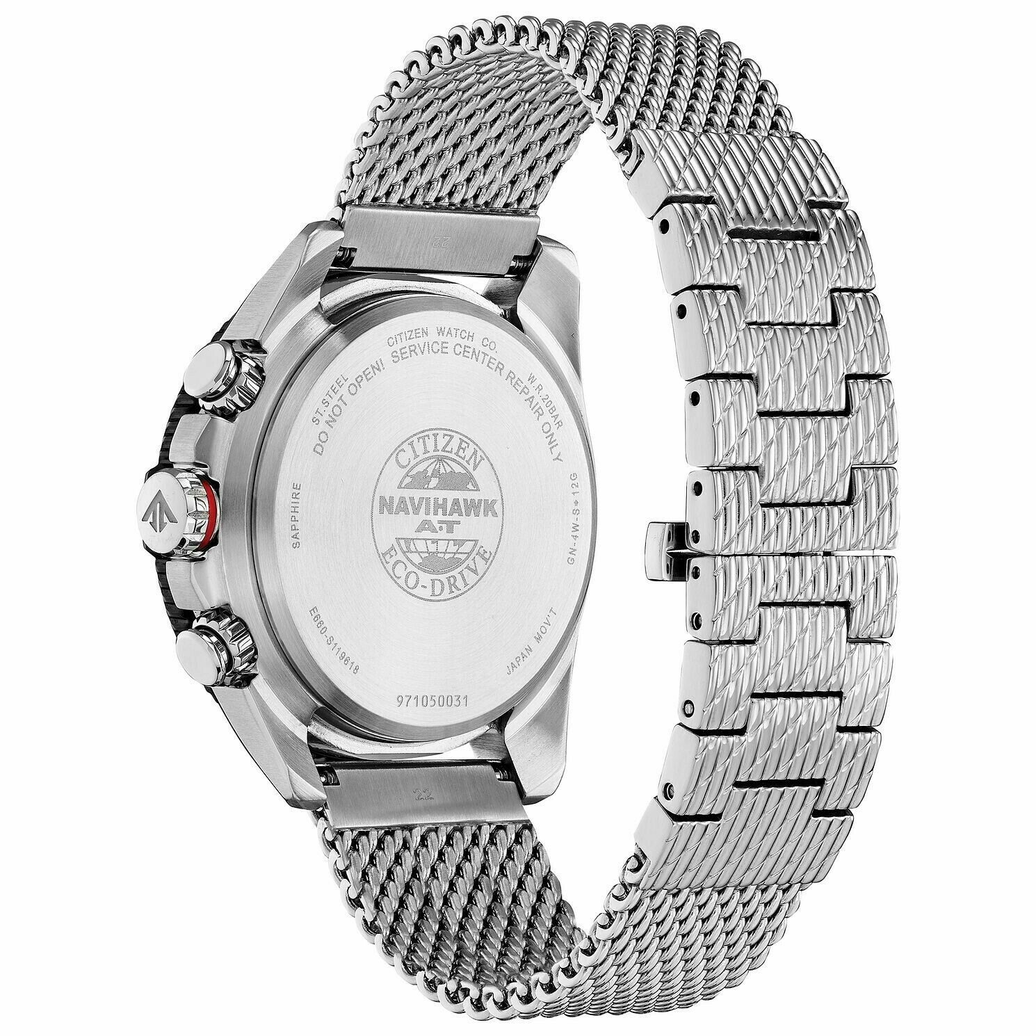 Citizen CB5840-59E นาฬิกาผู้ชาย Eco-Drive Promaster Navihawk A-T Radio Controlled Chronograph Perpetual Calender World Time Men's Watch