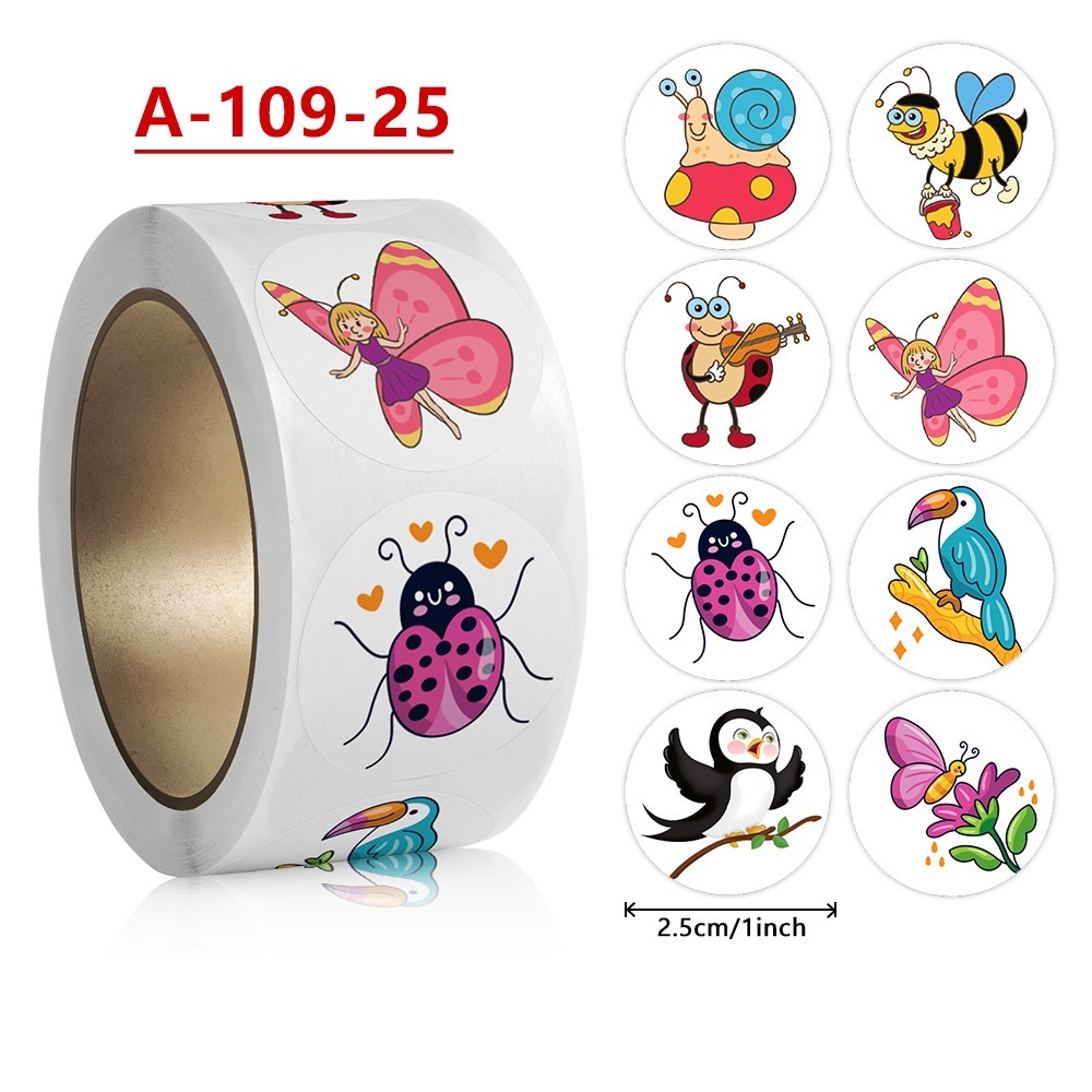 สติ๊กเกอร์ตกแต่ง สติ๊กเกอร์ลายการ์ตูนน่ารัก อเนกประสงค์ 500 ดวง ขนาด 2.5 cm
