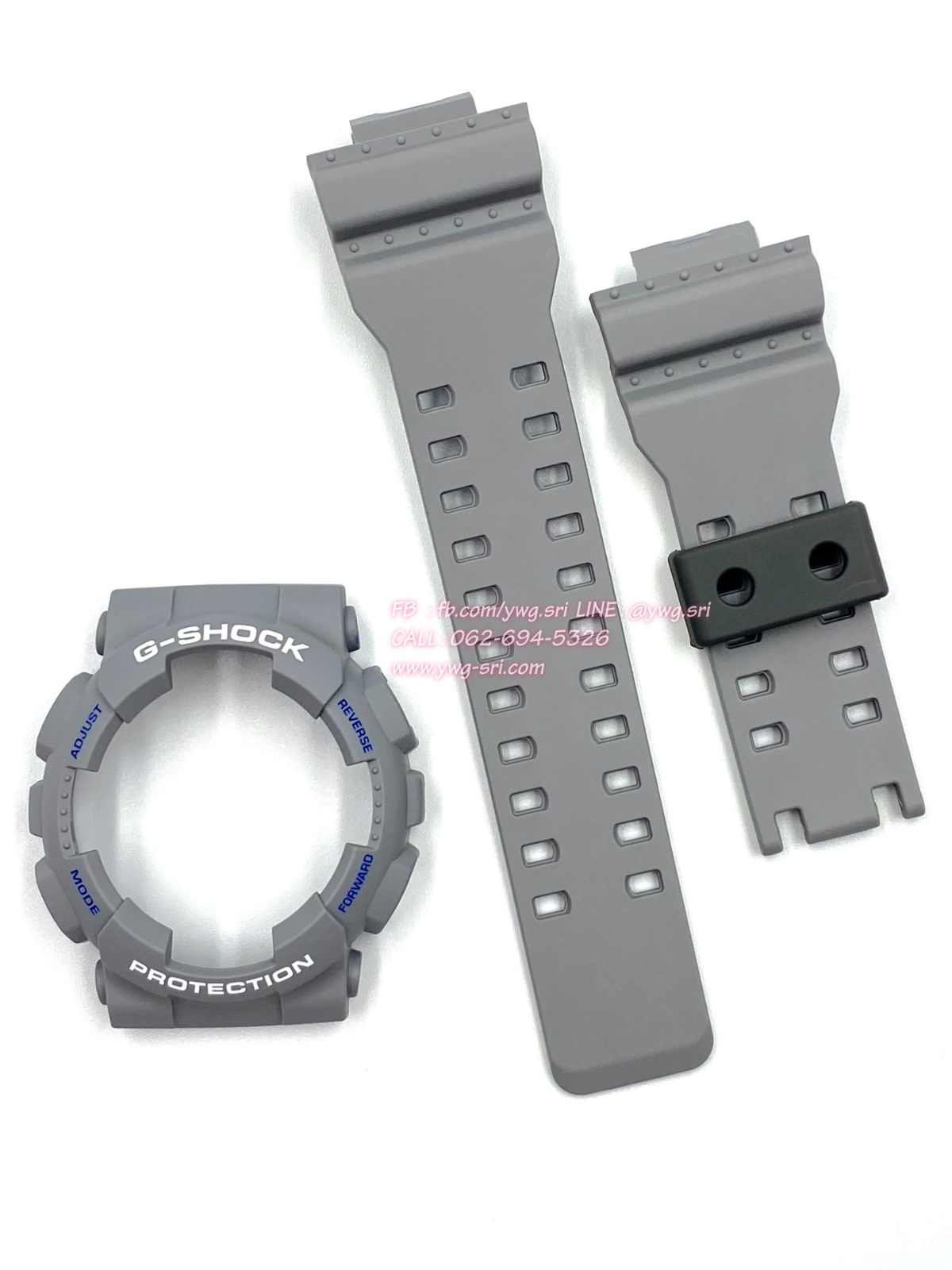 กรอบสาย G-SHOCK แท้✅ สีเทาด้านฟอนต์ขาวสลับน้ำเงิน ใส่ได้กับรุ่น GA-100 ,GA-110 ,GA-120 ,GA-140 ,GAX-100 ,GD-100 ,GD-120
