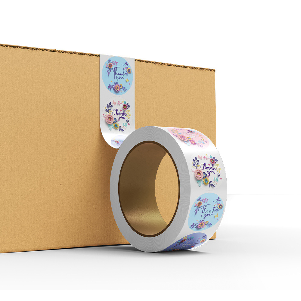 สติ๊กเกอร์ตกแต่ง สติ๊กเกอร์ขอบคุณ ลายน่ารัก อเนกประสงค์ 500 ดวง ขนาด 2.5 cm