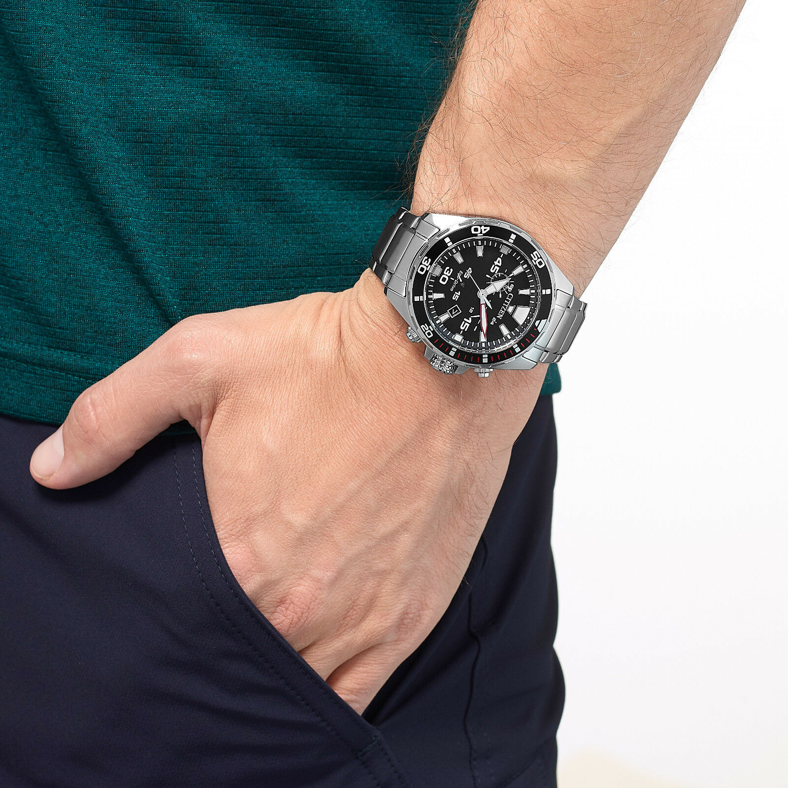 Citizen AT2430-80E นาฬิกาผู้ชาย Eco-Drive Marine Chronograph Sports Men's Watch