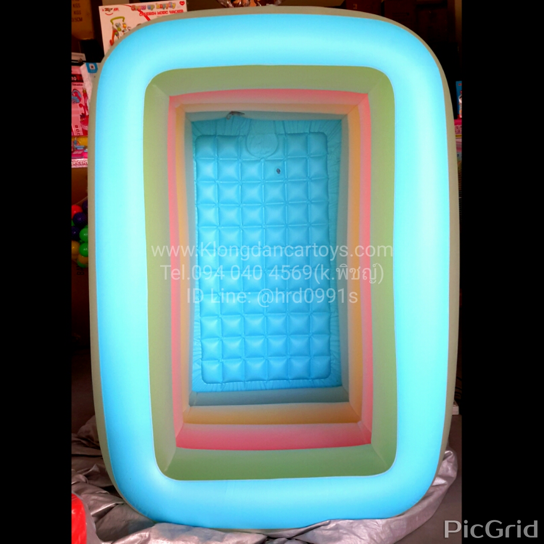 สระน้ำสี่เหลี่ยม ทรงลึกพิเศษ 4ชั้น พื้นกันลื่น ขนาด ย.140×ก.100×ล.75 CM.