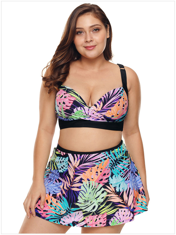 ชุดว่ายน้ำทูพีชคนอ้วน พร้อมส่ง 3xl :ชุดว่ายน้ำไซส์ใหญ่สีดำแต่งลายใบไม้หลากสี กระโปรงติดบิกินี่ด้านในสีสันสดใสแบบสวย sexyมากๆจ้า:รอบอก46-58นิ้ว เอว40-50นิ้ว สะโพก44-58นิ้ว