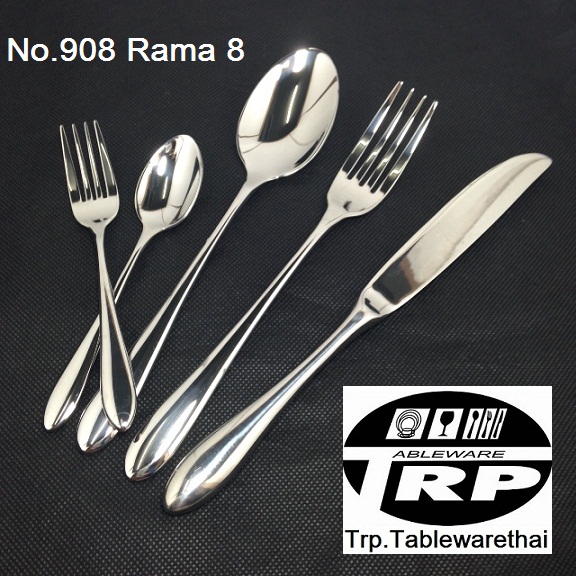 907 Rama 7 Cocktail Fork,Coffee / Tea Spoon,Dinner Spoon,Dinner Fork,Dinner Knife,ส้อมค็อกเทล,ช้อนกาแฟ,ช้อนคาว,ส้อมคาว,มีดคาว,Made in thailand,สแตนเลส,Stainless Steel 304 Trp.Tablewarethai / ทีอาร์พี.เทเบิ้ลแวร์ไทย รับประกันปลอดสนิมตลอดอายุการใช้งาน