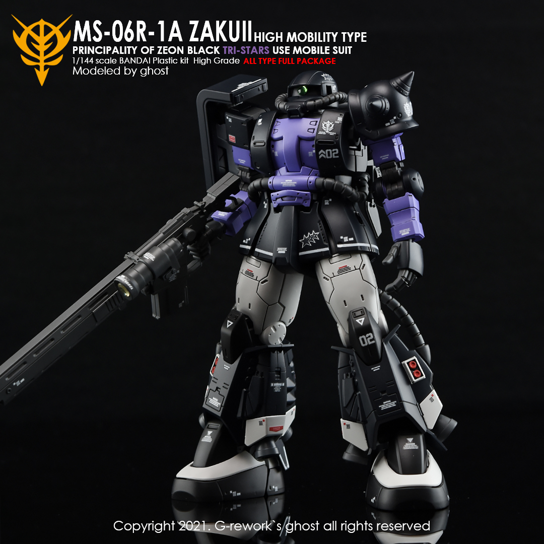G-REWORK CUSTOM DECAL HG 1/144 MS-06R-1A ZAKU II TRISTAR