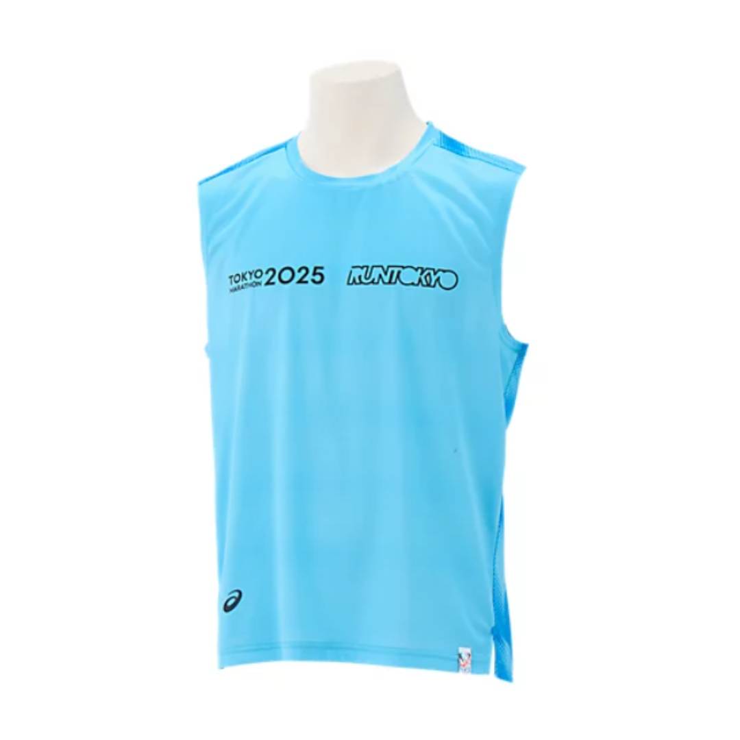[PRE-ORDER] Asics Japan เสื้อวิ่ง แขนกุด โตเกียวมาราธอน 2025 Tokyo Marathon Sleeveless Shirt สี Aquarium นำเข้าจากญี่ปุ่น 東京マラソンスリーブレスシャツ