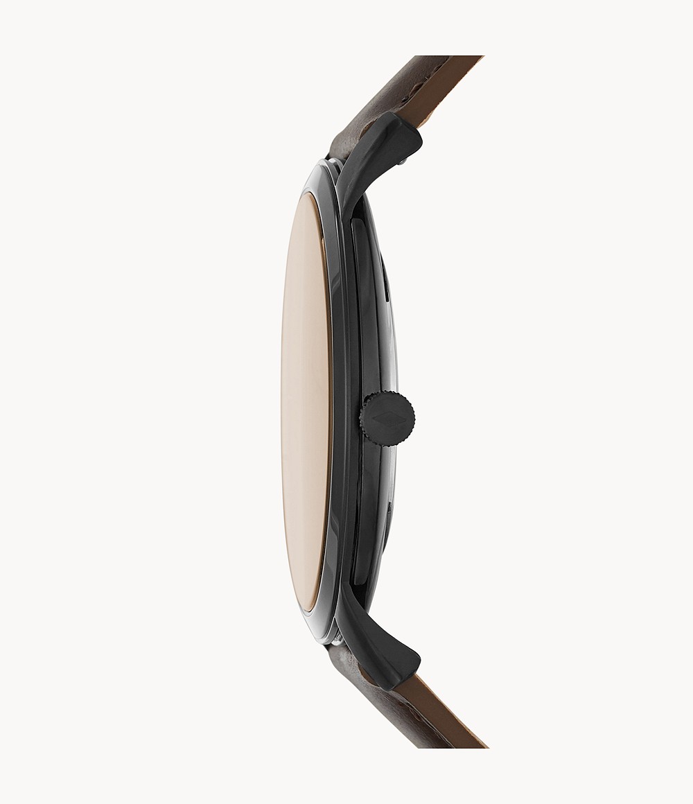 Fossil FS5551 นาฬิกาผู้ชาย Minimalist Three-Hand Brown Leather Watch Quartz Men's Watch