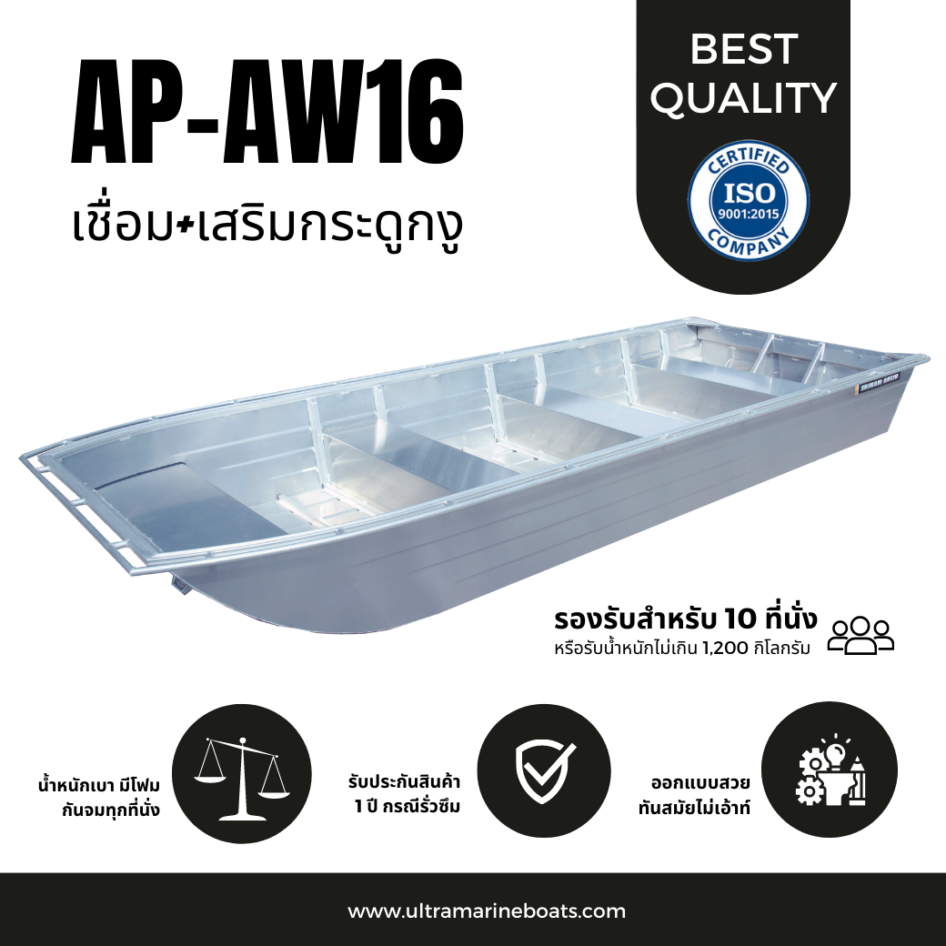 เรือท้องแบนรุ่น AP-AW16 ( ขอบกลม )