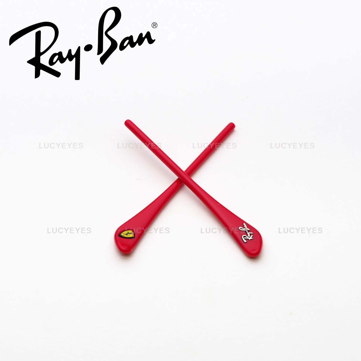 ยางหุ้มขาแว่นกันแดด RAYBAN Ferrari Collection, RB3601M, RB3602M, RB3647M, RX3447VM, RX6448M แท้ 100% (สีแดง)