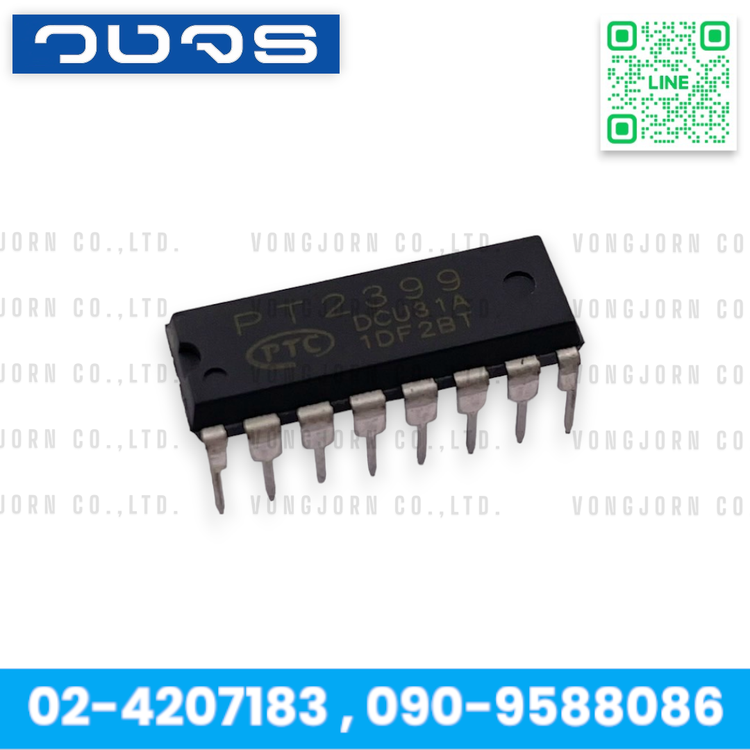 IC PT2399 Echo Audio Porcessor equiped with ADC,DAC High Sampling Frequency ,Internal Memory of 44K Internal VCO, Low Distortion less than 0.5% ไอซี DIP-16