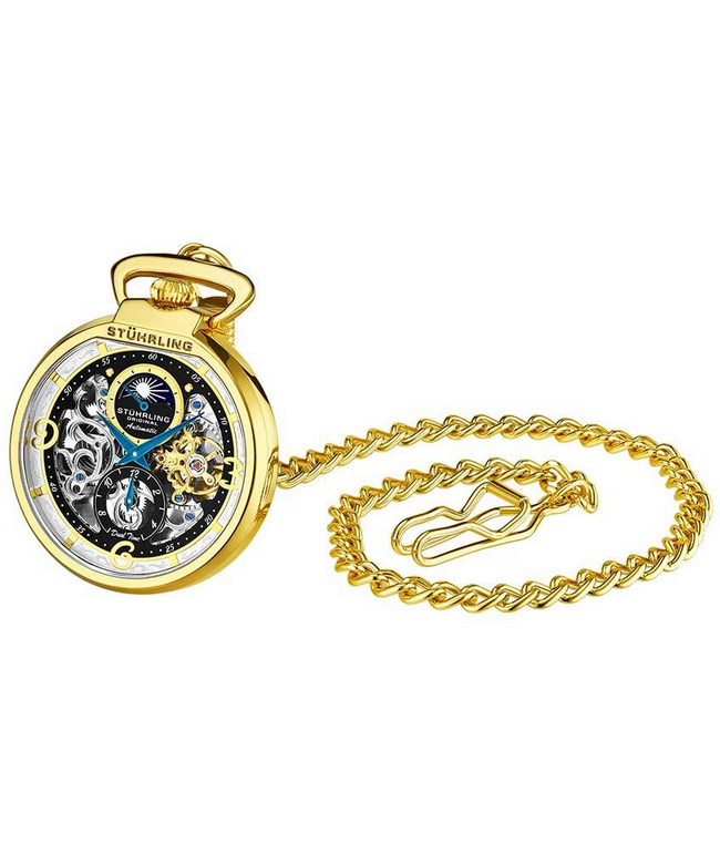 Stuhrling Original 991.02 นาฬิกาพก Mechanical Vintage Stainless Steel Pocket Watch