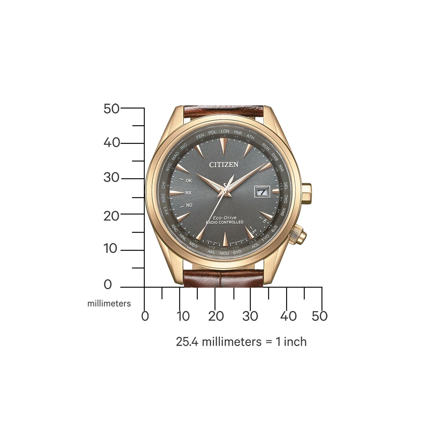 Citizen CB0273-11H นาฬิกาผู้ชาย Eco-Drive Perpetual World Time GMT Men's Watch