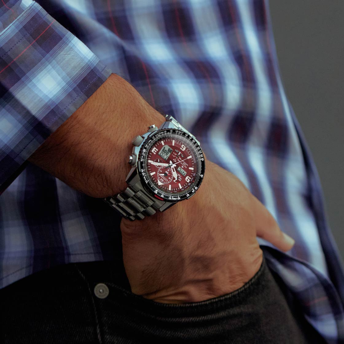 Citizen JY8086-89X นาฬิกาผู้ชาย Eco-Drive Radio-Controlled Perpetual Men's Watch