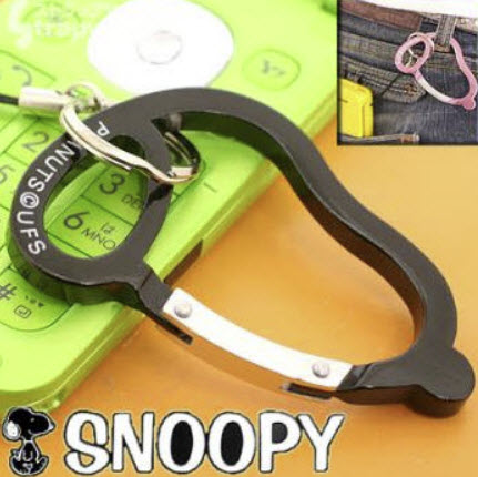 คาราไบเนอร์ สนูปปี้ (Snoopy Carabiner) สีดำ