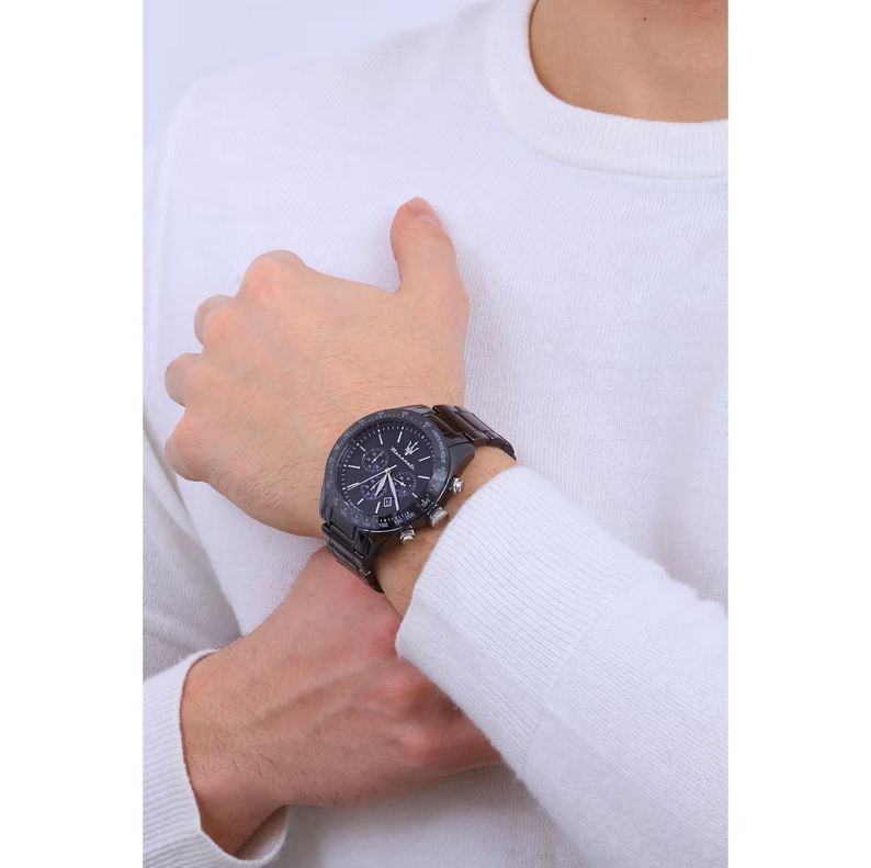 Maserati R8873650001 นาฬิกาผู้ชาย Traguardo Ceramic Quartz Men's Watch