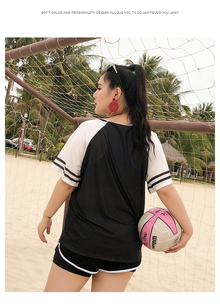 ชุดว่ายน้ำคนอ้วน พร้อมส่ง :ชุดว่ายน้ำไซส์ใหญ่สีดำแต่งลายตัวเลข set 3 ชิ้น มีเสื้อคลุมตัวนอก บรา และกางเกงขาสั้นสีสันสวยสดใส แบบเก๋น่ารักมากๆจ้า:บรารอบอก 44-54นิ้ว เอว40-50นิ้ว สะโพก48-58นิ้ว เสื้อคลุมตัวนอกรอบอก 46-56นิ้วจ้า