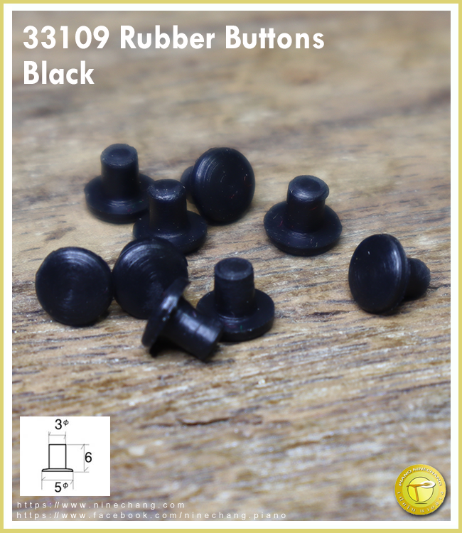 33109 Rubber Buttons black
