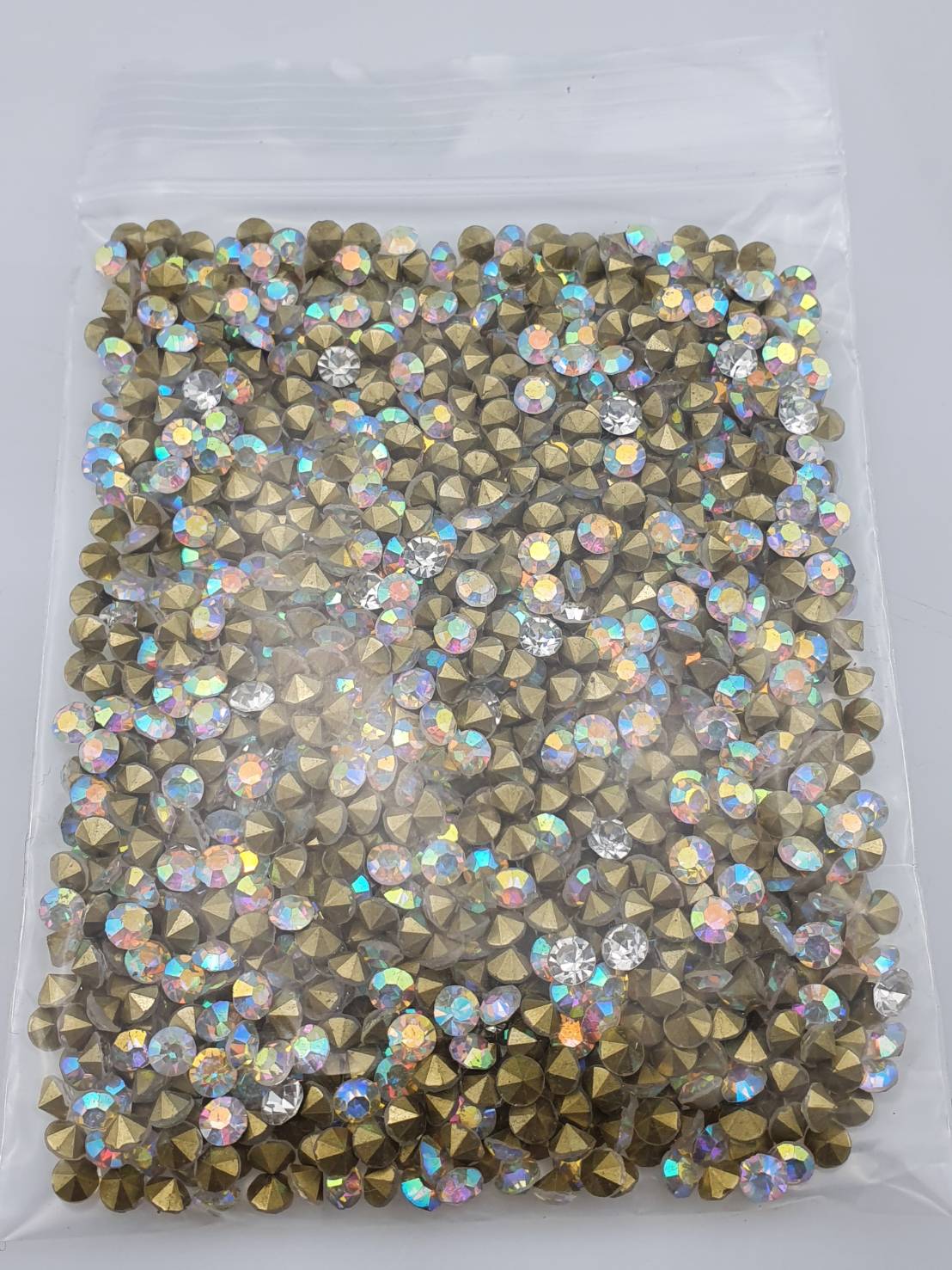 เพรชคริสตัลก้นแหลมจำนวน1440เม็ด สีรุ้ง AB สำหรับงานประดับเครื่องประดับ แต่งองค์พระ และชุดลิเก