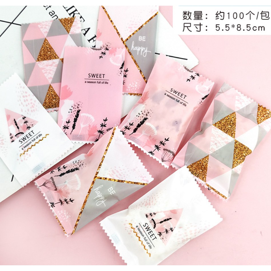 ถุงซีล ใส่ขนม คุกกี้ ลูกอม ขนาด 7x9.5-10 ซม. จำนวน 97-100 ใบ/แพ็ค ชุดที่ 2/4