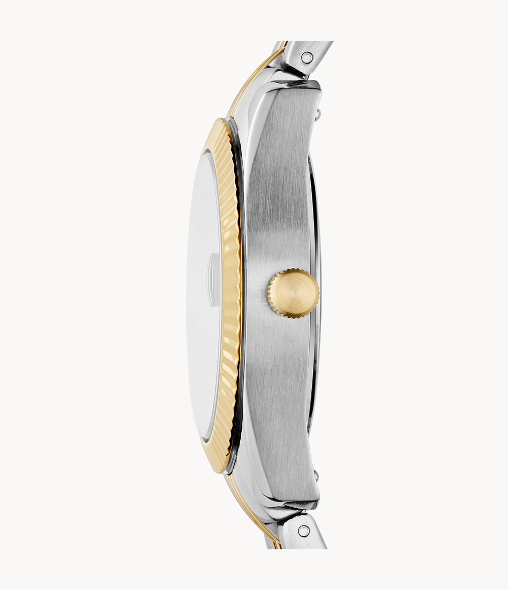 Fossil ES5060 นาฬิกาผู้หญิง Scarlette Mini Three-Hand Date Two-Tone Quartz Women's Watch