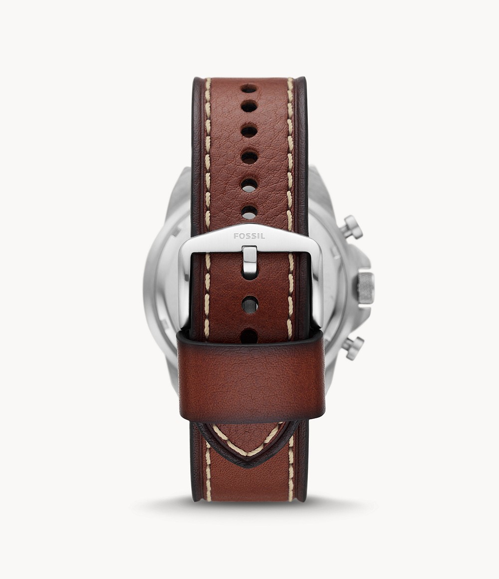 Fossil FS5898 นาฬิกาผู้ชาย Bronson Chronograph Brown Leather Quartz Men's Watch