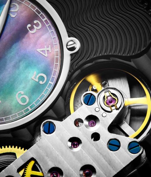 Stuhrling Original 693.02 นาฬิกาผู้ชาย Stuhrling Original รุ่น 693.02, Legacy Skeleton Mother of Pearl Genuine Leather Strap Men's Watch