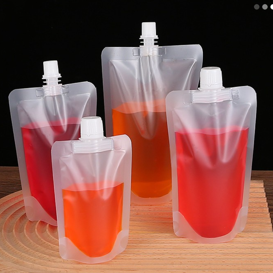 ถุงบรรจุของเหลว ฝาเกลียว ก้นตั้ง ถุงใส ขุ่นและขาว แพ็คละ 10 ใบ (หลากหลายขนาด) ชุดที่ 1/2