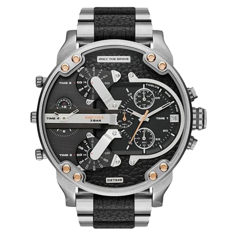 Diesel DZ7349 นาฬิกาผู้ชาย Diesel รุ่น DZ7349, Mr Daddy 2.0 Chronograph Stainless Steel 4 Time Zone Men's Watch