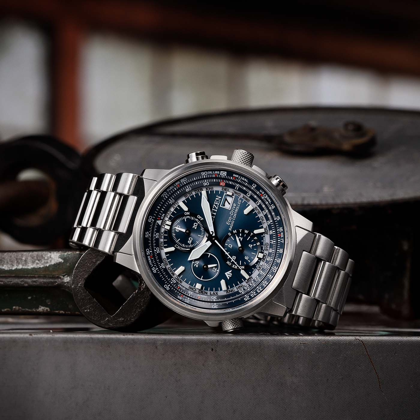 Citizen AT8300-58L นาฬิกาผู้ชาย Promaster Sky Navihawk A-T Radio-Controlled Eco-Drive Men's Watch